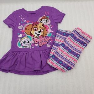 Nickelodeon Paw Patrol shirt and leggins purple